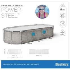 Bestway Power Steel Swim Vista II 549 x 274 x 122 cm med pump, stege etc.