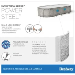 Bestway Power Steel Swim Vista II 549 x 274 x 122 cm med pump, stege etc.
