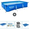 Bestway Rectangular Steel Pro Swimming Pool - 300 x 201 x 66 cm - Blå - Ingår Tillbehör CB1