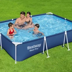 Bestway Rectangular Steel Pro Swimming Pool - 300 x 201 x 66 cm - Blå - Ingår Tillbehör CB1