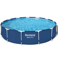 Bestway Round Steel Pro Swimming Pool - 396 x 84 cm - Blå - Inklusive Tillbehör - CB51