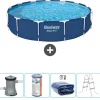 Bestway Round Steel Pro Swimming Pool - 396 x 84 cm - Blå - Inklusive Tillbehör - CB59