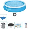 Bestway Round Uppblåsbar Fast Set Pool - 366 x 76 cm - Blå - Inklusive Tillbehör - CB11