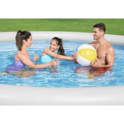 BESTWAY självbärande poolkit ovanjord - Fast Set - 457 x 84 cm - Rund (Levereras med pump och filtreringspatron)