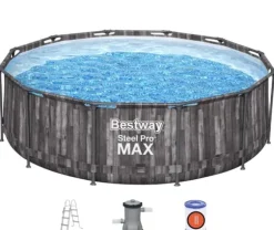 Bestway Steel Pro MAX Frame Pool 366x100cm Stone m/pump, stege