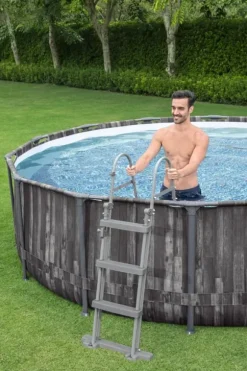 Bestway Steel Pro MAX Frame Pool 366x100cm Stone m/pump, stege