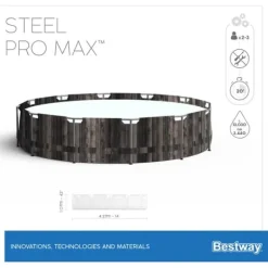 Bestway Steel Pro MAX Frame Pool 427 x 107cm m/pump, stege - Ny modell!