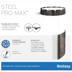Bestway Steel Pro MAX Frame Pool 427 x 107cm m/pump, stege - Ny modell!