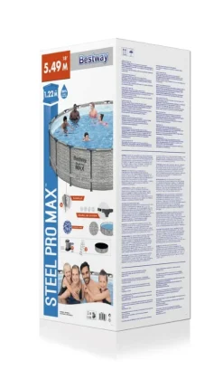 Bestway Steel Pro Max Frame Pool 549 x 122cm m/pump, stege - Ny modell!