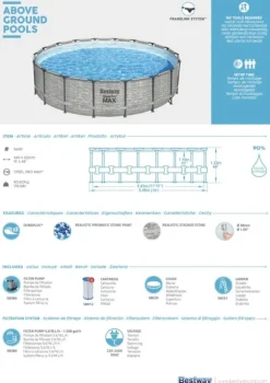 Bestway Steel Pro Max Frame Pool 549 x 122cm m/pump, stege - Ny modell!