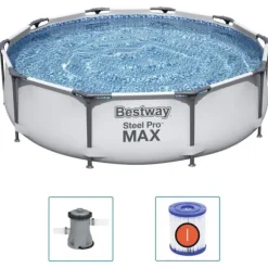 Bestway Steel Pro MAX Poolset med filterpump | Storlek: 305x76 cm | Färg: Blå