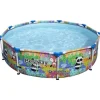 Bestway Steel Pro MAX Poolset - Rund ovanmarkspool | Färg: Färgade djur | Storlek: 274x66 cm