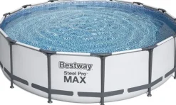 Bestway Steel Pro Max 457x122 cm Rund poolset över mark med pump, stege och lock