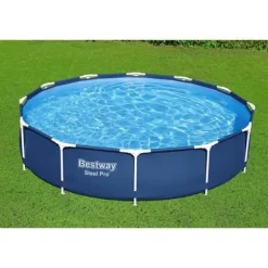 BESTWAY Steel Pro Tubular Above Ground Pool Kit 366 x 76 cm - Rund (levereras med filtreringspump och patron)