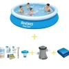 Bestway Swimming Pool - Fast Set - 366 x 76 cm - Inklusive WAYS underhållspaket, filterpump och markduk