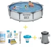 Bestway Swimming Pool - Steel Pro MAX - 366 x 76 cm - Inklusive WAYS underhållspaket, filterpump och markduk