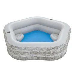 Bestway Uppblåsbar familjepool 213x206x53 cm +6 År Trädgård 54423