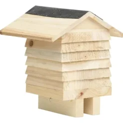 Bihotell i massivt granträ för ensamma bin | Storlek: 22x20x20 cm