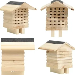 Bihotell massivt granträ 22x20x20 cm - Bihotell - Insektshotell - Home & Living