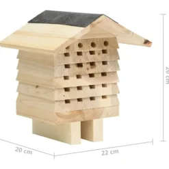 Bihotell massivt granträ 22x20x20 cm - Bihotell - Insektshotell - Home & Living