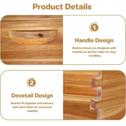Bikupa Djup Bottenlåda, 10 Ramars Kapacitet, Furu Konstruktionsmaterial, Vaxbelagd för Väderbeständighet, Kompatibel med Langstroth-system