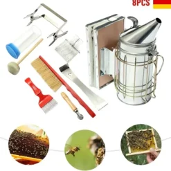 Bikupa Rökare Kit, Rostfria Stålverktyg, Mångsidiga Biodlingsaccessoarer,Silver