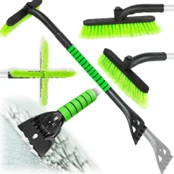 Bilskrapborste, teleskopisk snöborste, roterande 2-i-1
