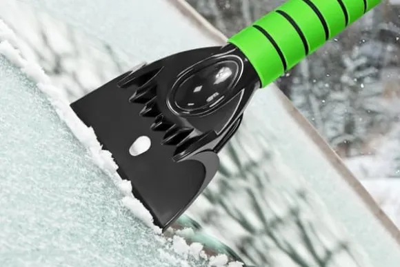 Bilskrapborste, teleskopisk snöborste, roterande 2-i-1