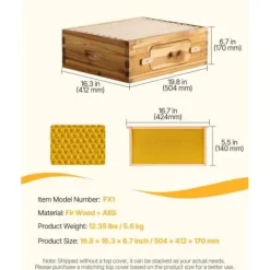 Biodlingsstartpaket, Langstroth mellankropp, 50,4x41,3x17 cm, Trä