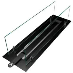 Bio-eldstad - Stål - Glas 65 cm - Svart - Bioetanol