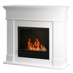 Bio-etanol öppen spis bio-eldstad KENNEDY Vit L110 x D36 x H100