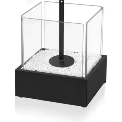 Bioetanol öppen spis Portabelt bord och varm öppen spis, bordseld, för inomhus och utomhus, 24,5cm * 20,5cm * 28,7cm