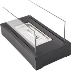 Bioetanolbrännare - bordskamin - 35x18x16,5cm - svart