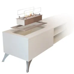 Bioetanolbrännare L med inbyggd profil - borstat rostfritt stål - enkel installation - 3 KW värme