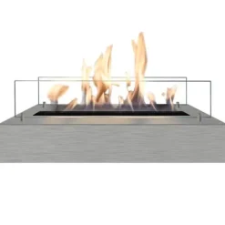 Bioetanolbrännare L (5820S) - Borstat rostfritt stål - Bioetanol inbyggd spis med patenterad keramisk sten - 3 KW värme