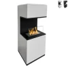 Bioetanol-kamin - DIVINA FIRE - Oslo - Stål - Vit - 100 cm i höjd