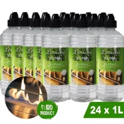 Bioethanol CL100 (24X 1 Liter) - 100 % ren bioetanol - Luktfri - Holländskt ursprung - Miljövänligt bränsle