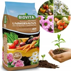 Biovita Universal TORVFRI jord för grönsaker och blommor med kompost 40 l