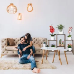 Blomhylla, Trä, 70x89x27 cm, Brun