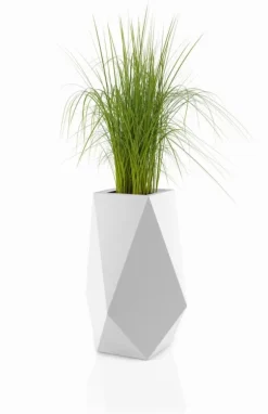 Blomkruka VOLCANO - 42x30x80cm - plast - vit