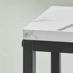 Blomkrukaställ med 4 hyllor - marmor / svarta ben