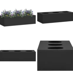 Blomlåda för kontor antracit 90x40x23 cm stål - Blomlåda - Blomlådor - Home & Living