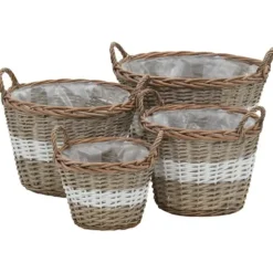 Blomlåda upphöjd 4 st korg med PE-foder