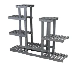 Blomsterlåda i trä 95x116x25 cm, flernivåer, grå, RKB