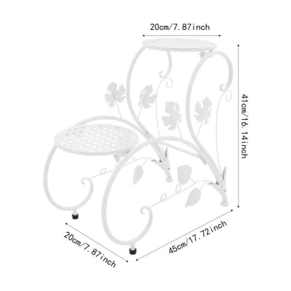 Blomsterställ - Växtställ 2-pack - Metall - För Inne/Ute - Balkong, Trädgård, Vardagsrum - Vit