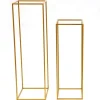 Blomsterställ för bröllop 2-pack - Rektangulär ställning - 80 cm & 100 cm - Metall - Fristående - Modern design - Guld