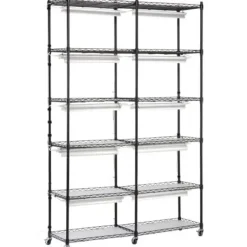 Blomsterställ med växtbelysning, 90x35x150 cm, Svart, Metall