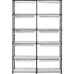 Blomsterställ med växtbelysning, 90x35x150 cm, Svart, Metall