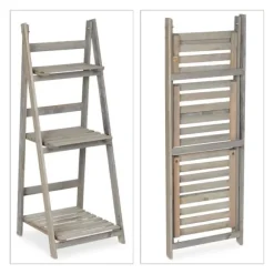 Blomsterställ, Trä, 160x41x50 cm, Grå