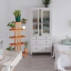 Blomsterställ, 142,5x83x28,5 cm, Brun